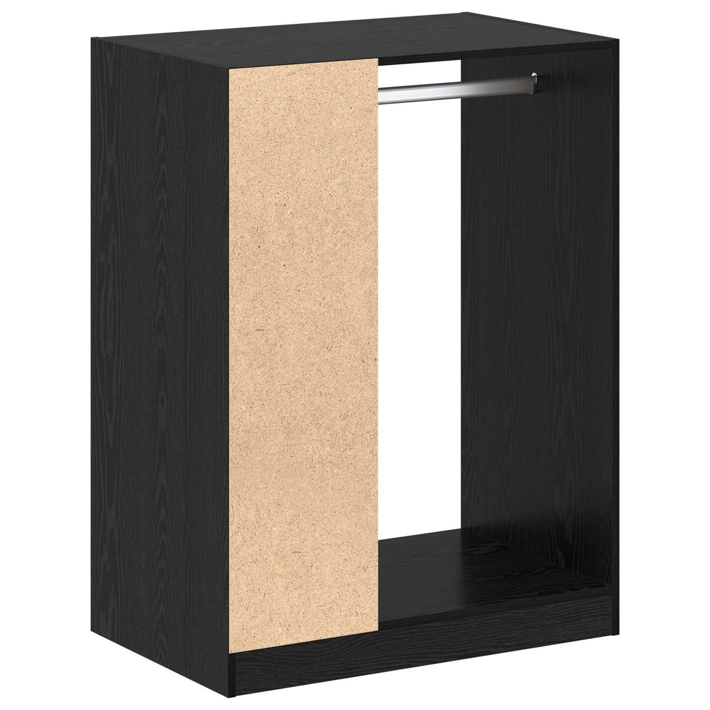 Garderobeskab Sort eg 77 x 48 x 102 cm Konstrueret træ