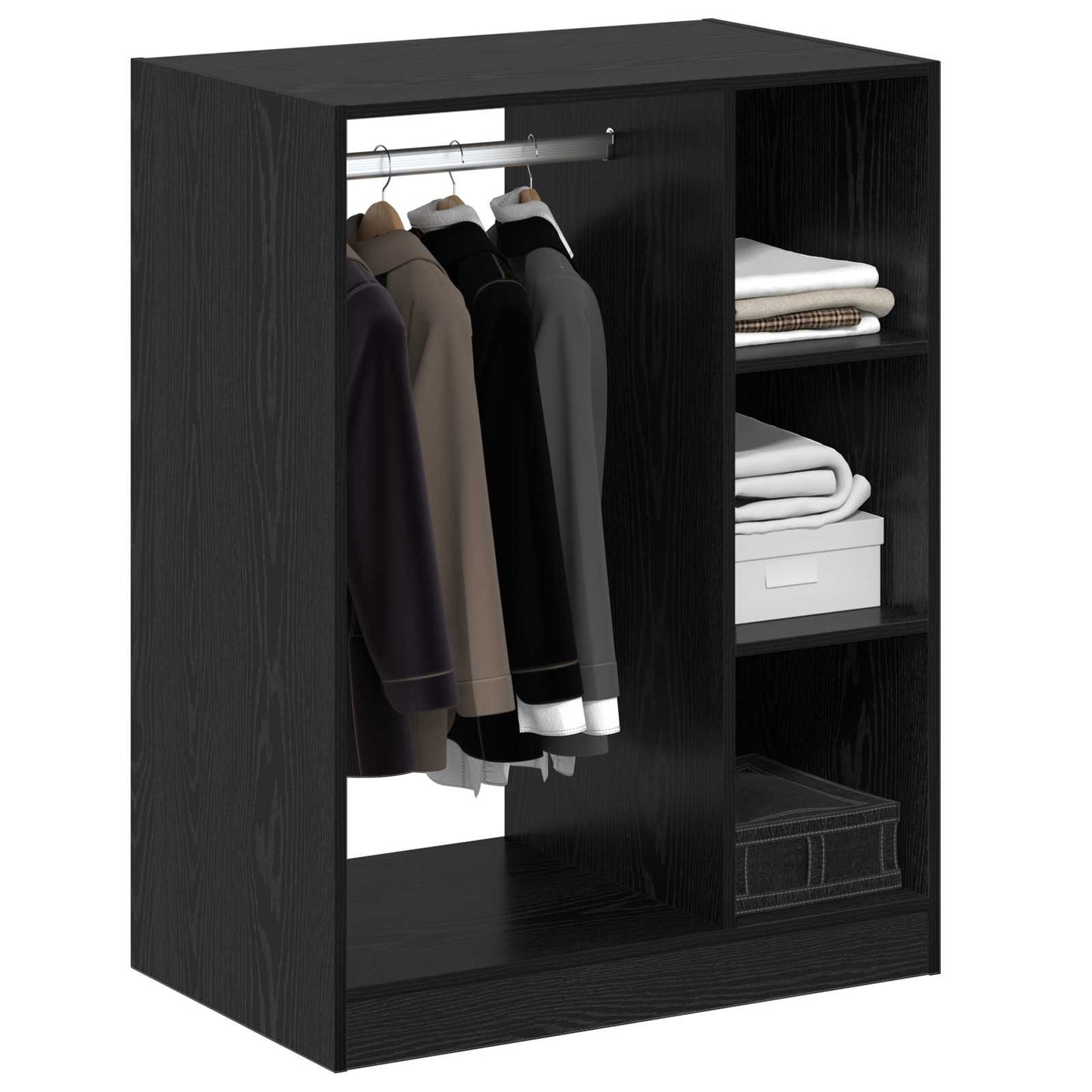 Garderobeskab Sort eg 77 x 48 x 102 cm Konstrueret træ