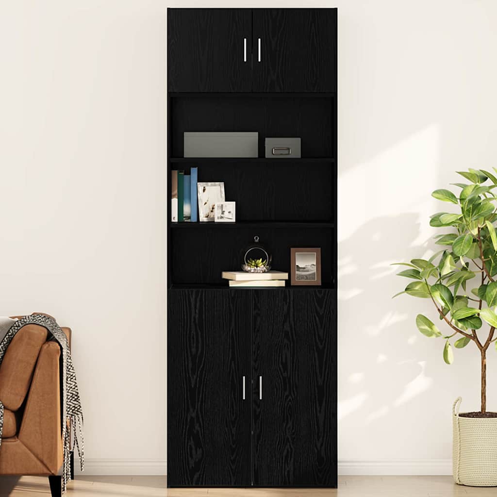 Vægskab Vægmonteret Sort eg 80 x 42.5 x 40 cm Konstrueret træ