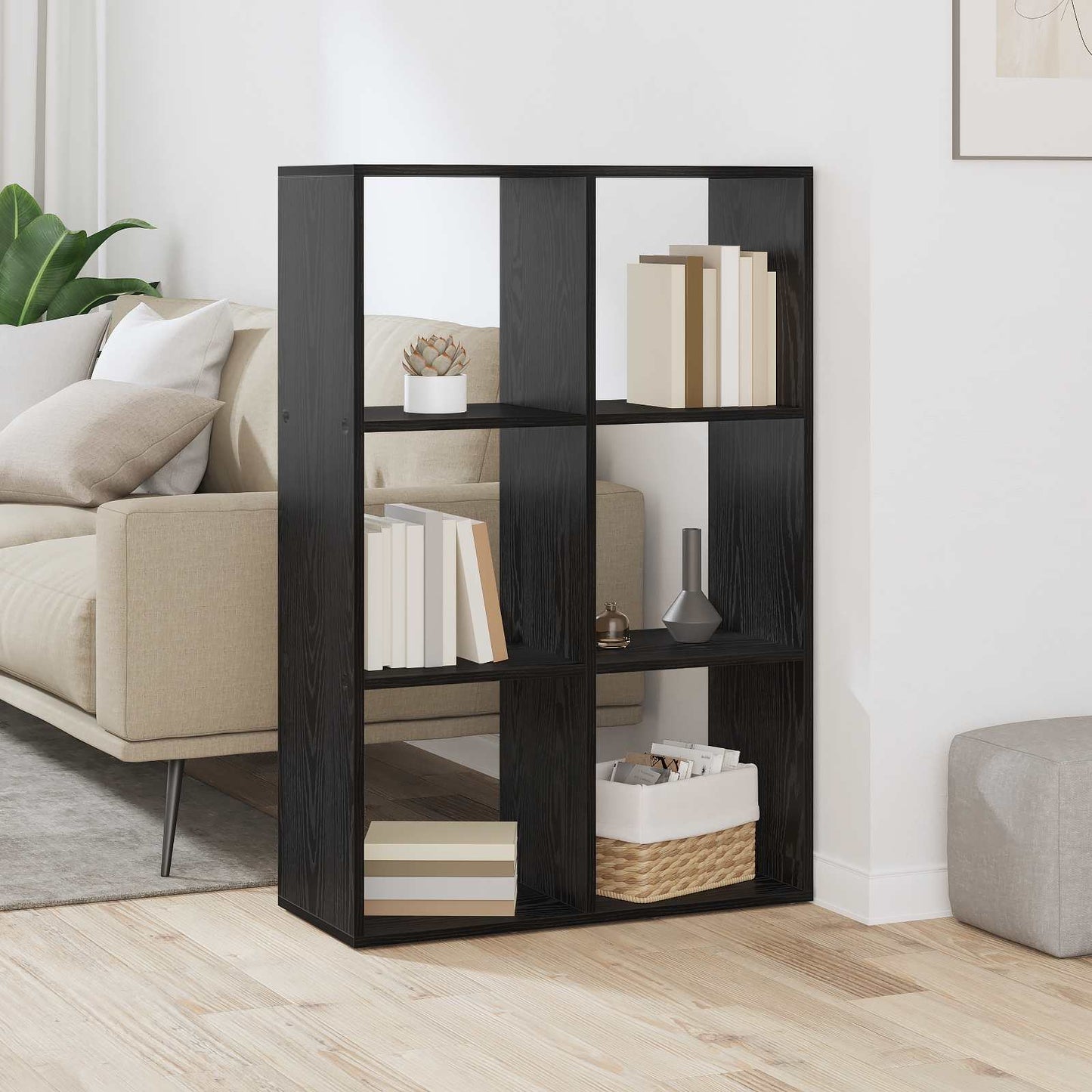 Bogskab Sort eg 69,5 x 29 x 103,5 cm Konstrueret træ