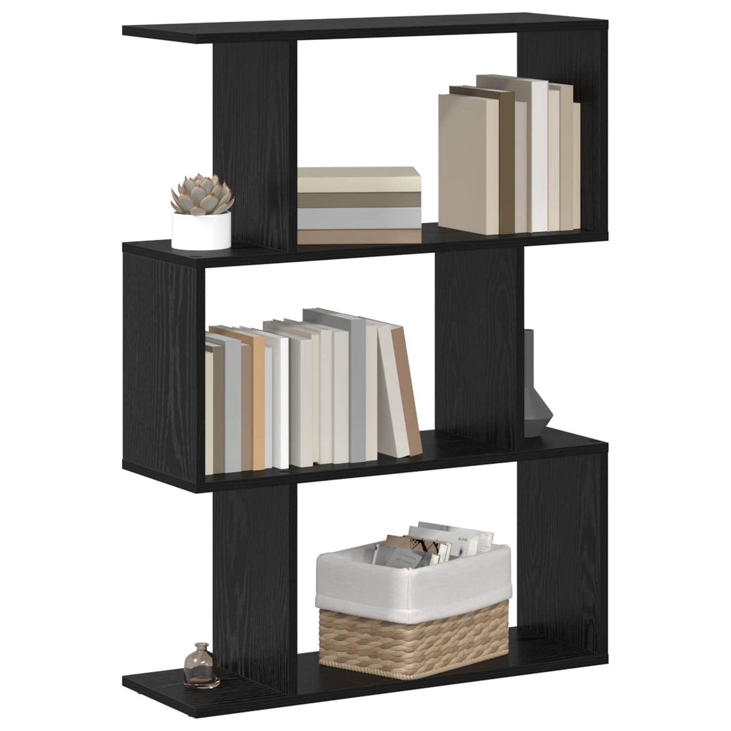 Bogskab Sort eg 70 x 24 x 97 cm Konstrueret træ