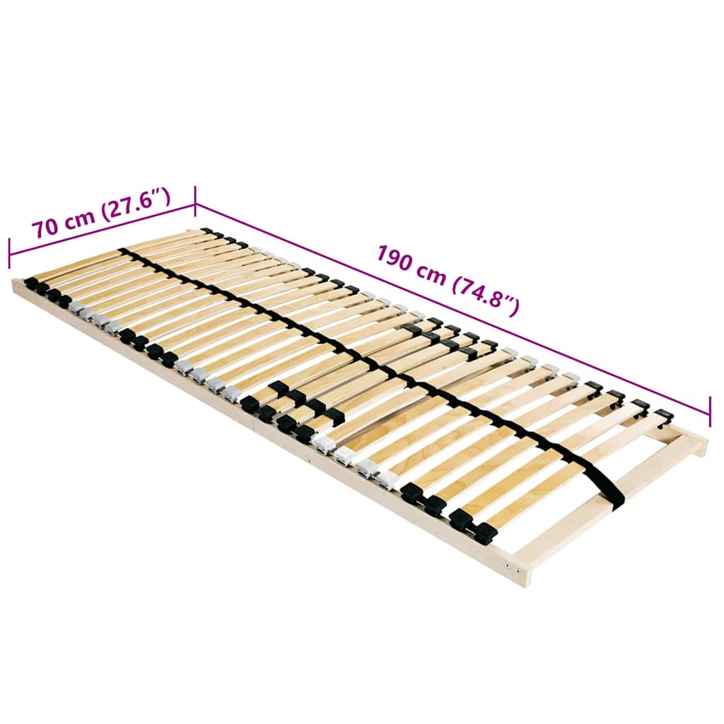 Lamelbund Brun 70 x 190 cm Solid bøg