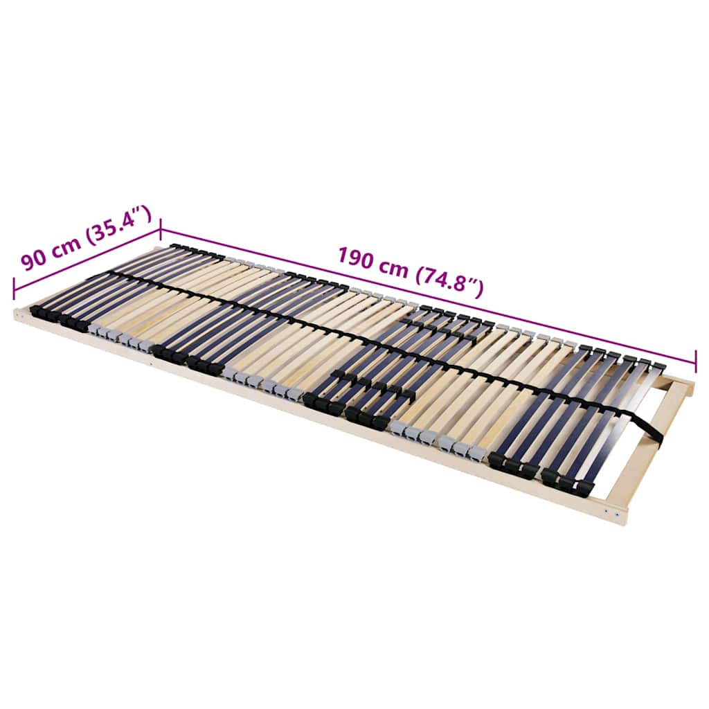 Lamelbund Brun 90 x 190 cm Solid bøg