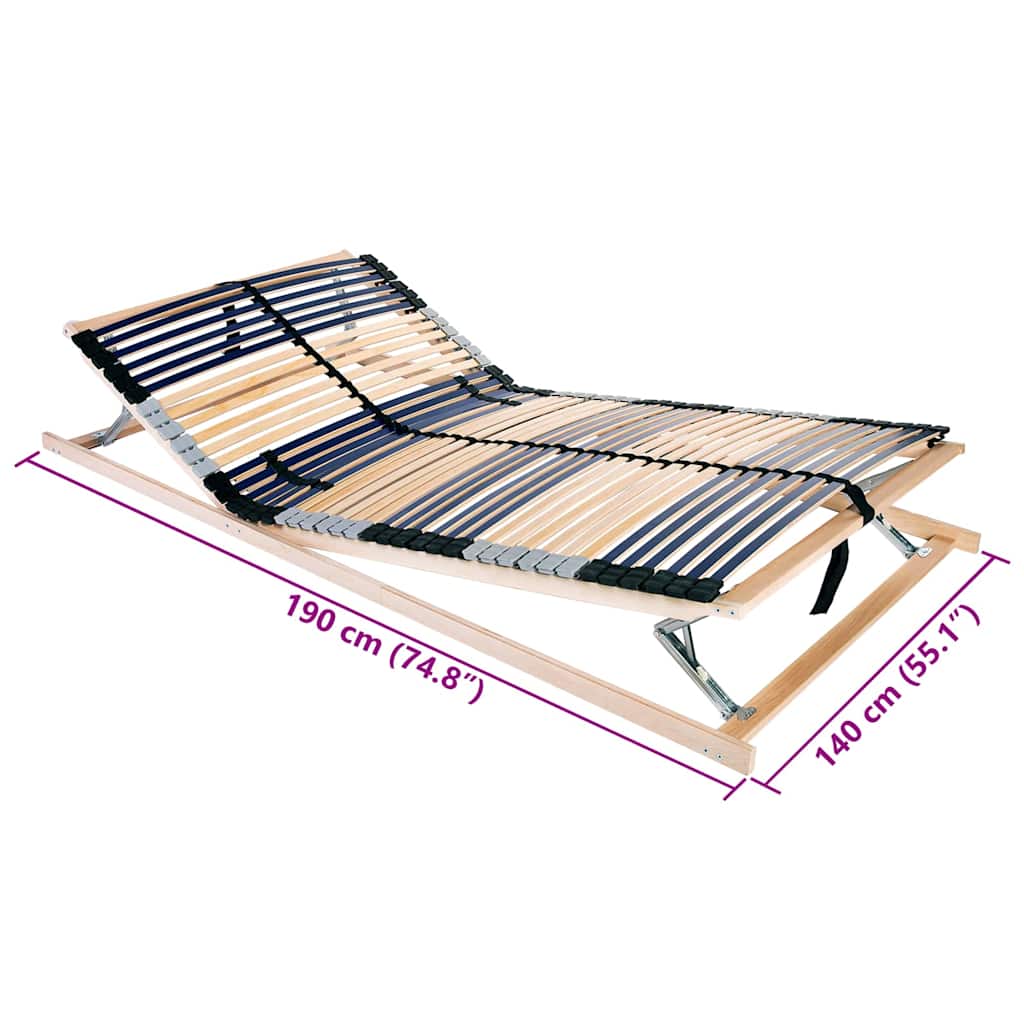 Lamelbund Brun 140 x 190 cm Solid bøg