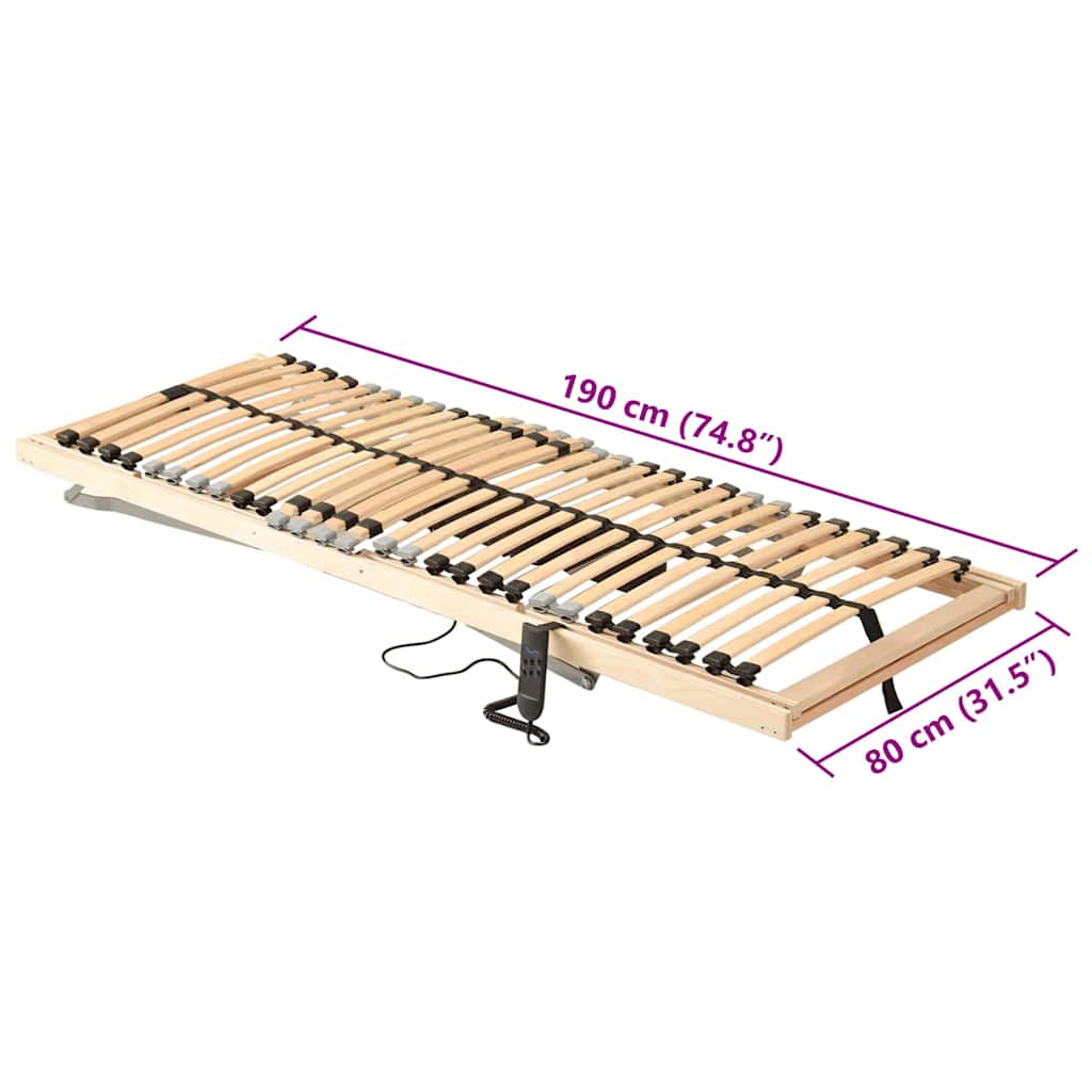 Lamelbund Brun 80 x 190 cm Solid bøg