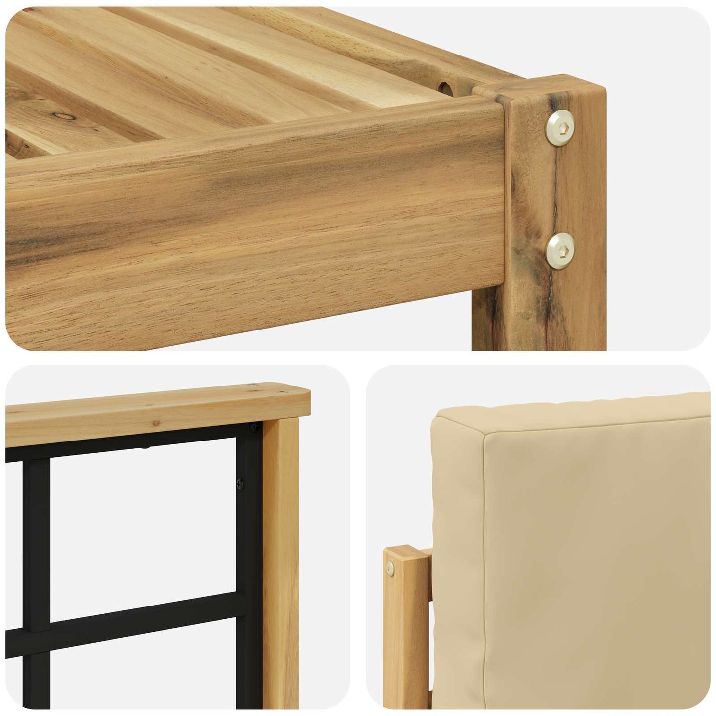 Udendørs sofagruppe 6 stk. Hvid og Beige