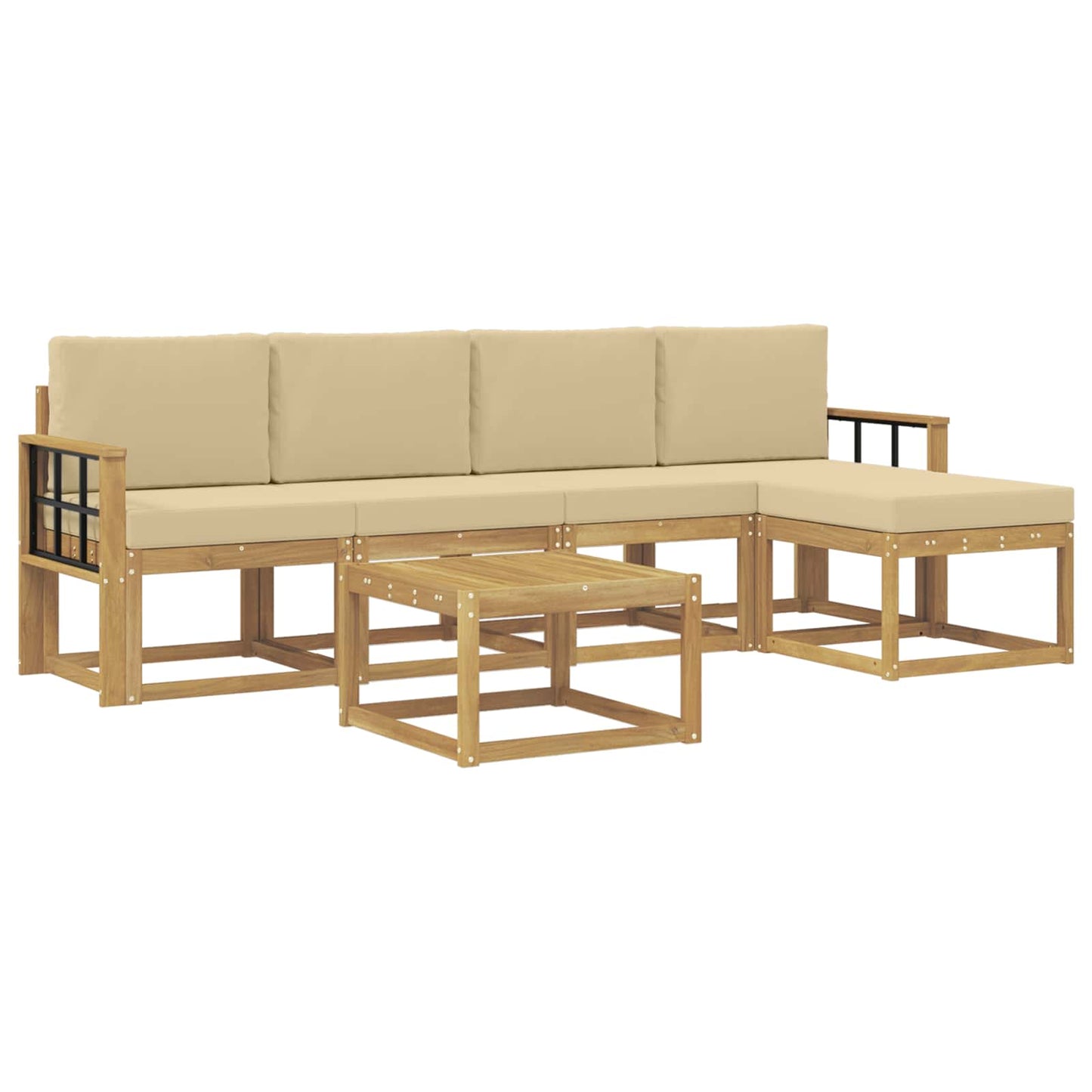 Udendørs sofagruppe 6 stk. Hvid og Beige