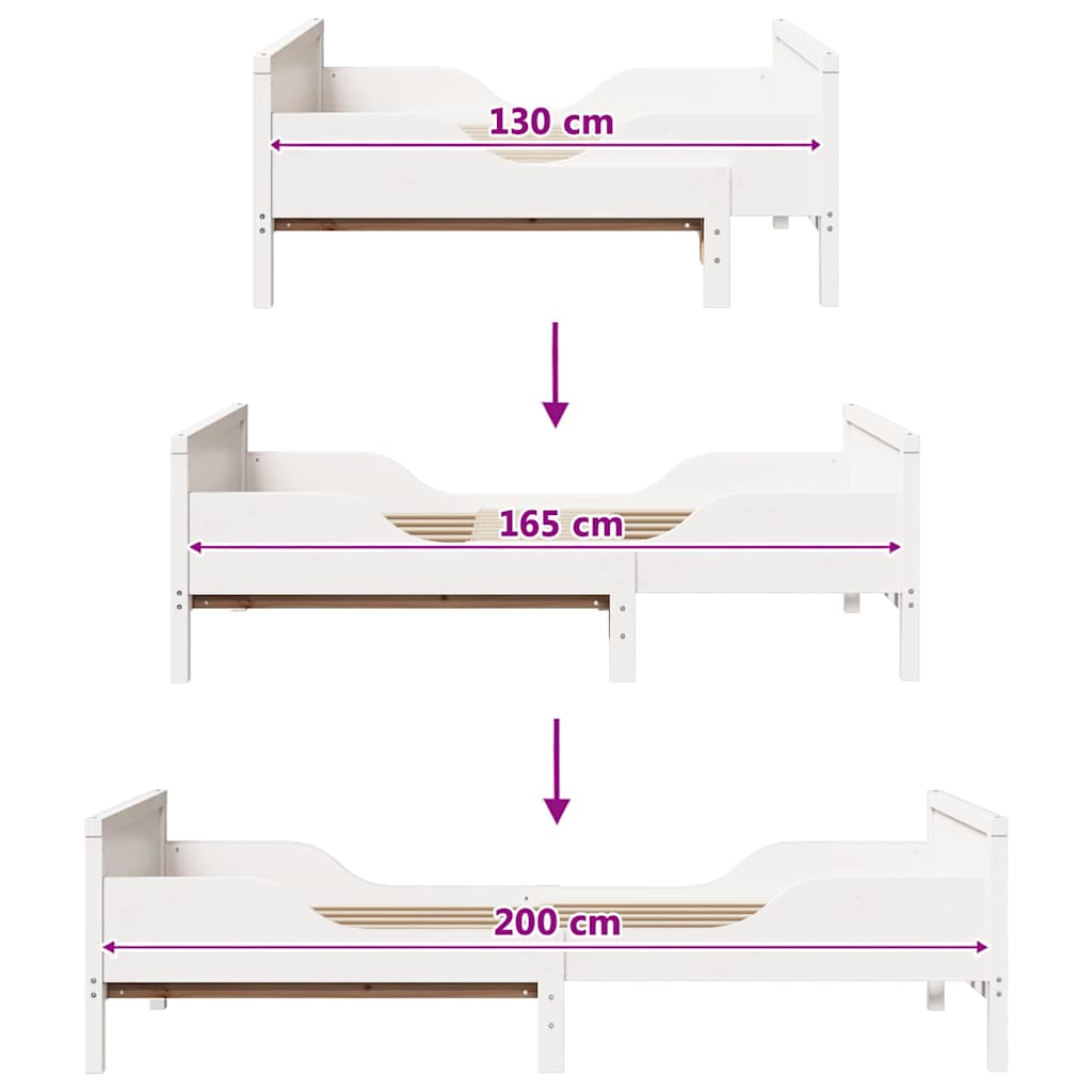 Sengestel med hovedgærde Hvid 80 x 200 cm Konstrueret træ