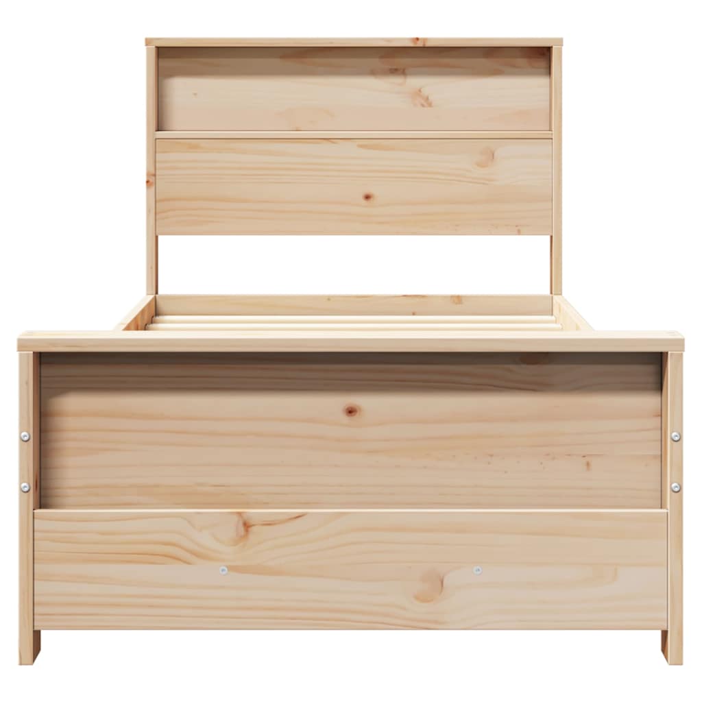 Sengestel med hovedgærde Brun 100 x 200 cm Konstrueret træ