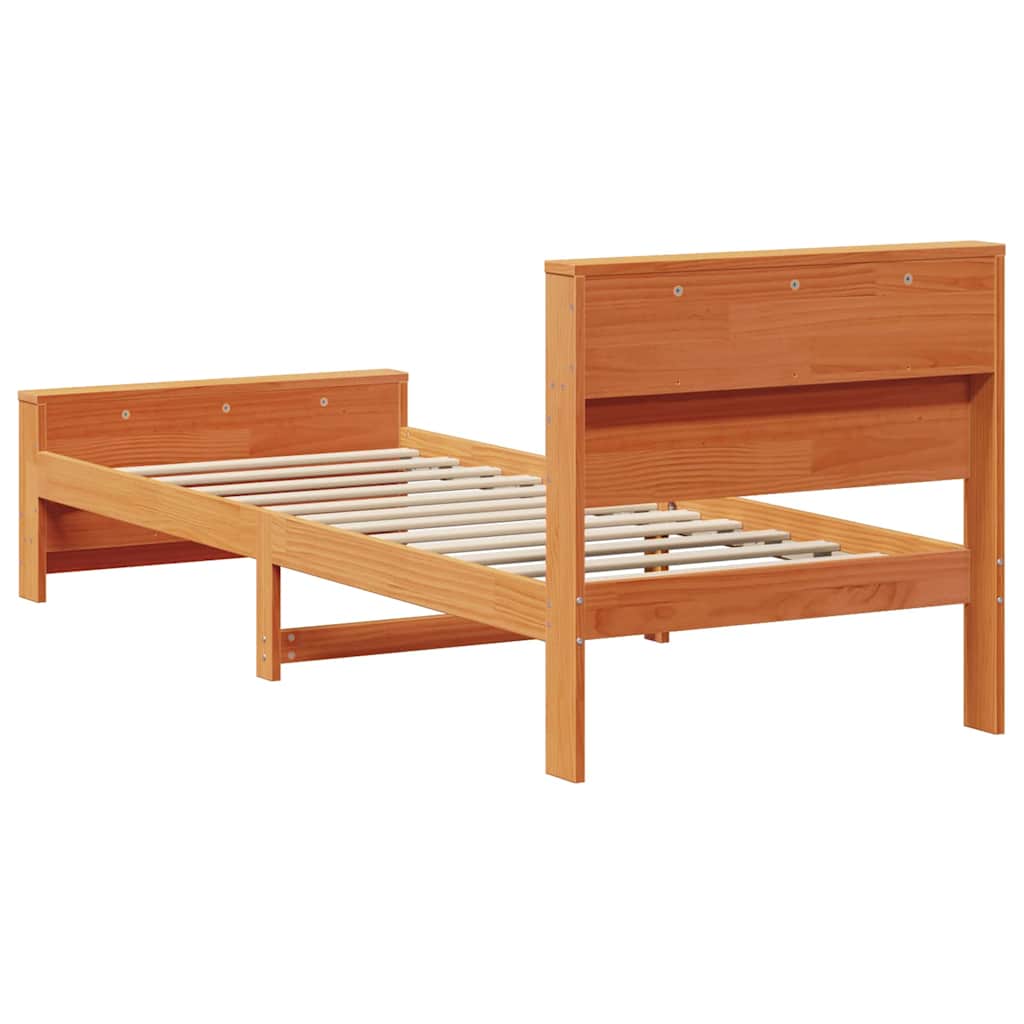 Sengestel med hovedgærde Voks brun 90 x 200 cm Konstrueret træ