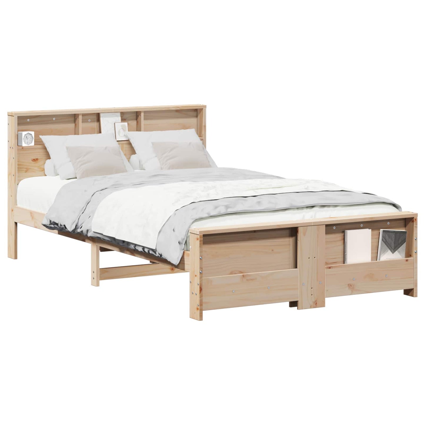 Sengestel med hovedgærde Brun 140 x 190 cm Konstrueret træ