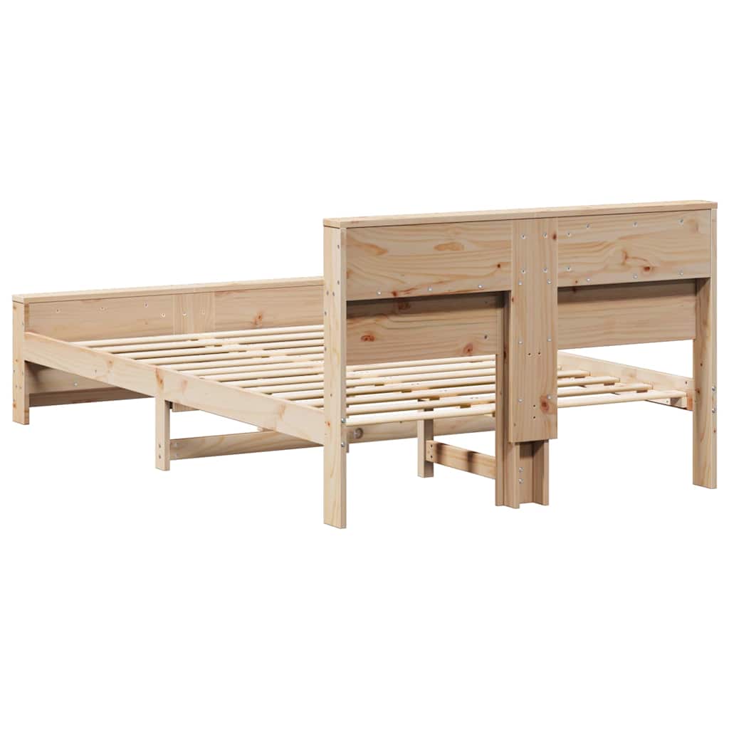 Sengestel med hovedgærde Brun 140 x 190 cm Konstrueret træ