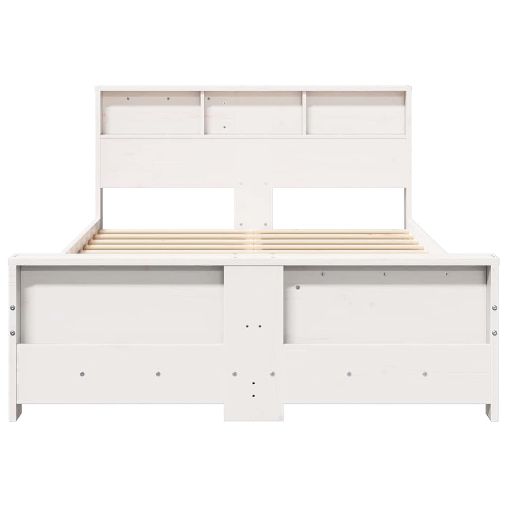 Sengestel med hovedgærde Hvid 140 x 190 cm Konstrueret træ