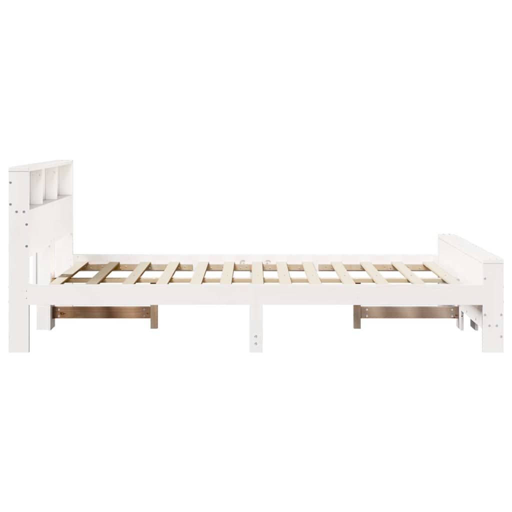 Sengestel med hovedgærde Hvid 140 x 190 cm Konstrueret træ