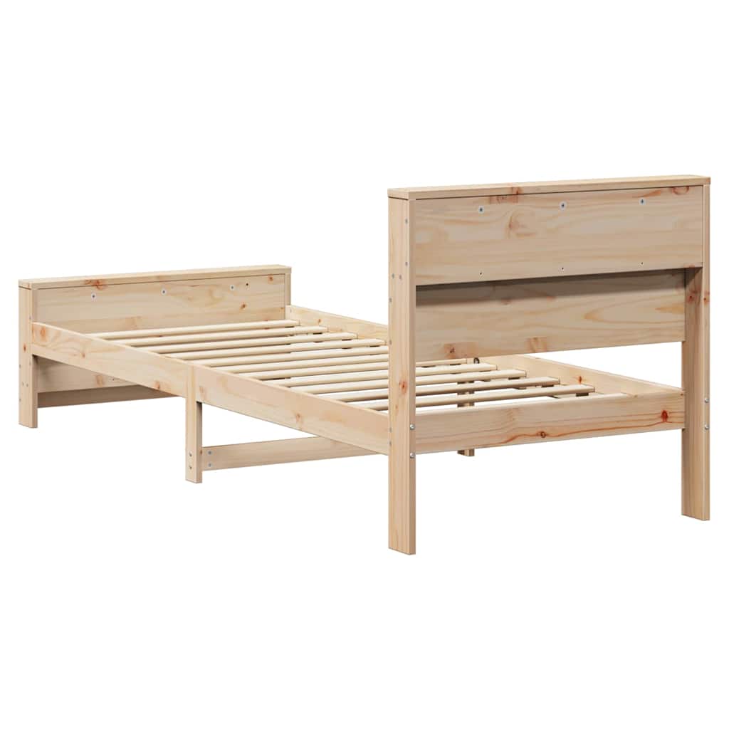 Sengestel med hovedgærde Brun 90 x 190 cm Konstrueret træ