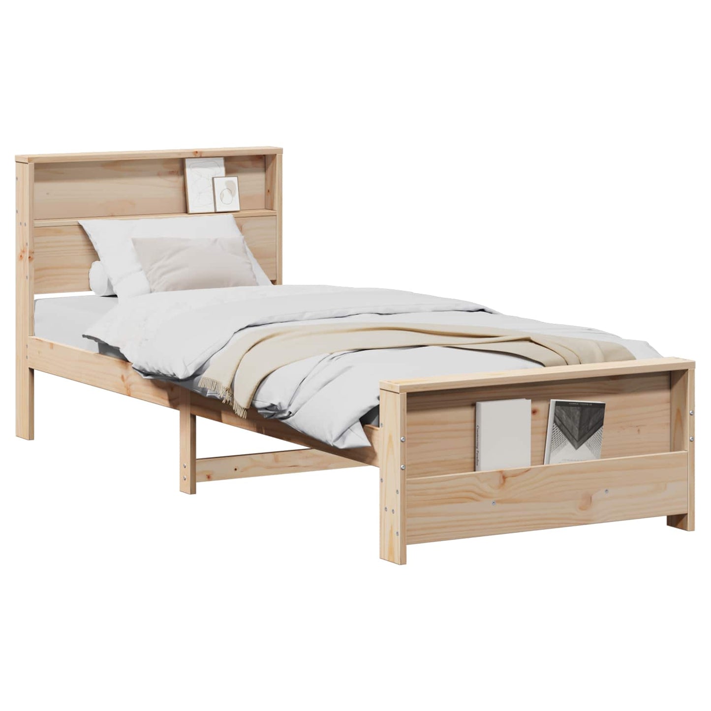 Sengestel med hovedgærde Brun 75 x 190 cm Konstrueret træ