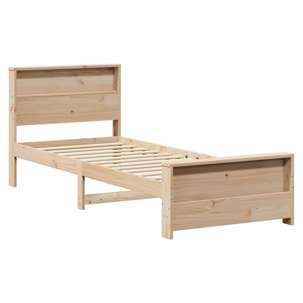Sengestel med hovedgærde Brun 75 x 190 cm Konstrueret træ