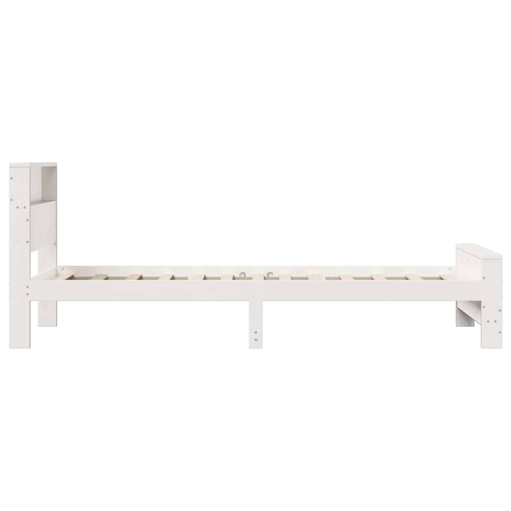 Sengestel med hovedgærde Hvid 75 x 190 cm Konstrueret træ