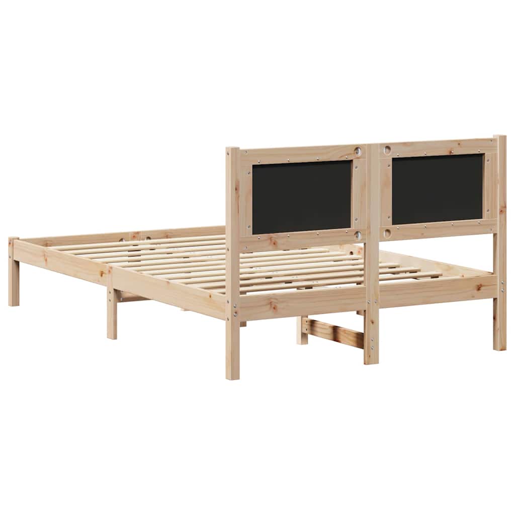 Sengestel med hovedgærde Mørkegrå 120 x 200 cm Massiv fyrretræ