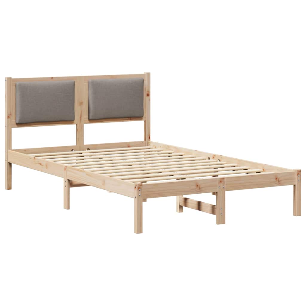 Sengestel med hovedgærde Gråbrun 120 x 200 cm Massiv fyrretræ