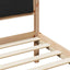 Sengestel med hovedgærde Sort 140 x 190 cm Massiv fyrretræ