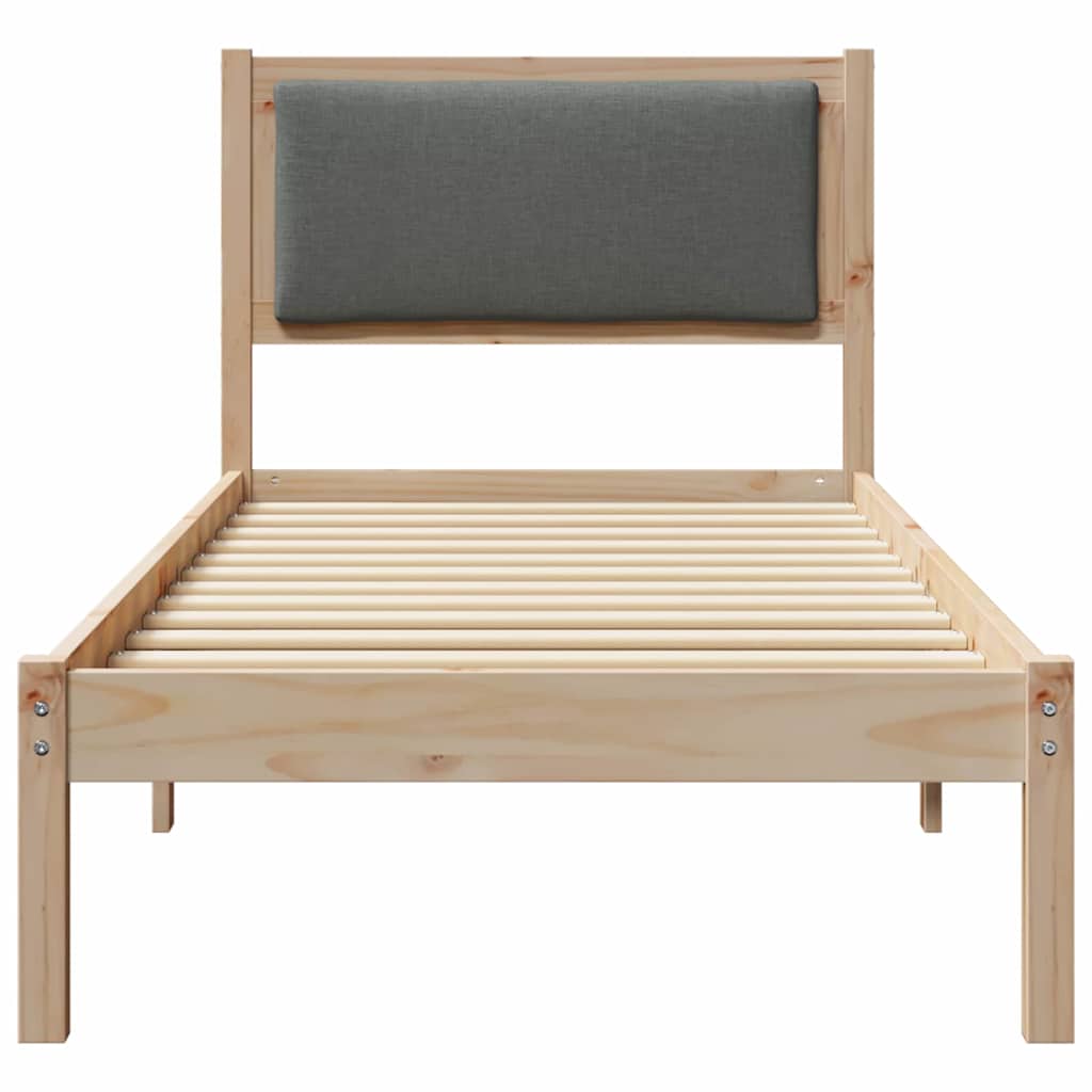 Sengestel med hovedgærde Mørkegrå 80 x 190 cm Massiv fyrretræ