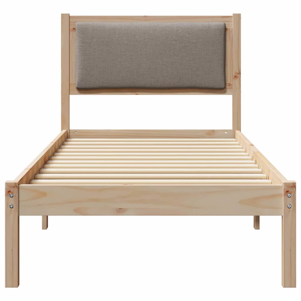 Sengestel med hovedgærde Gråbrun 80 x 190 cm Massiv fyrretræ