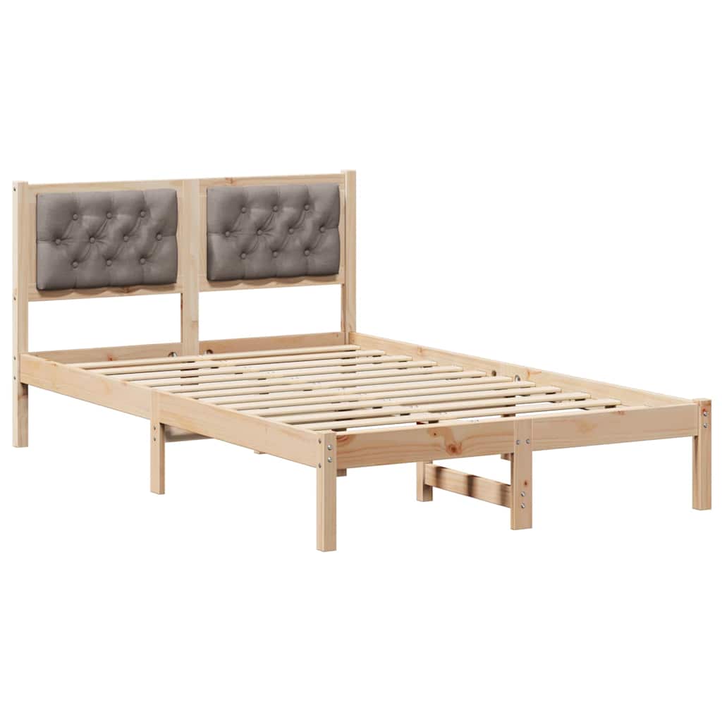 Sengestel med hovedgærde Gråbrun 120 x 200 cm Massiv fyrretræ