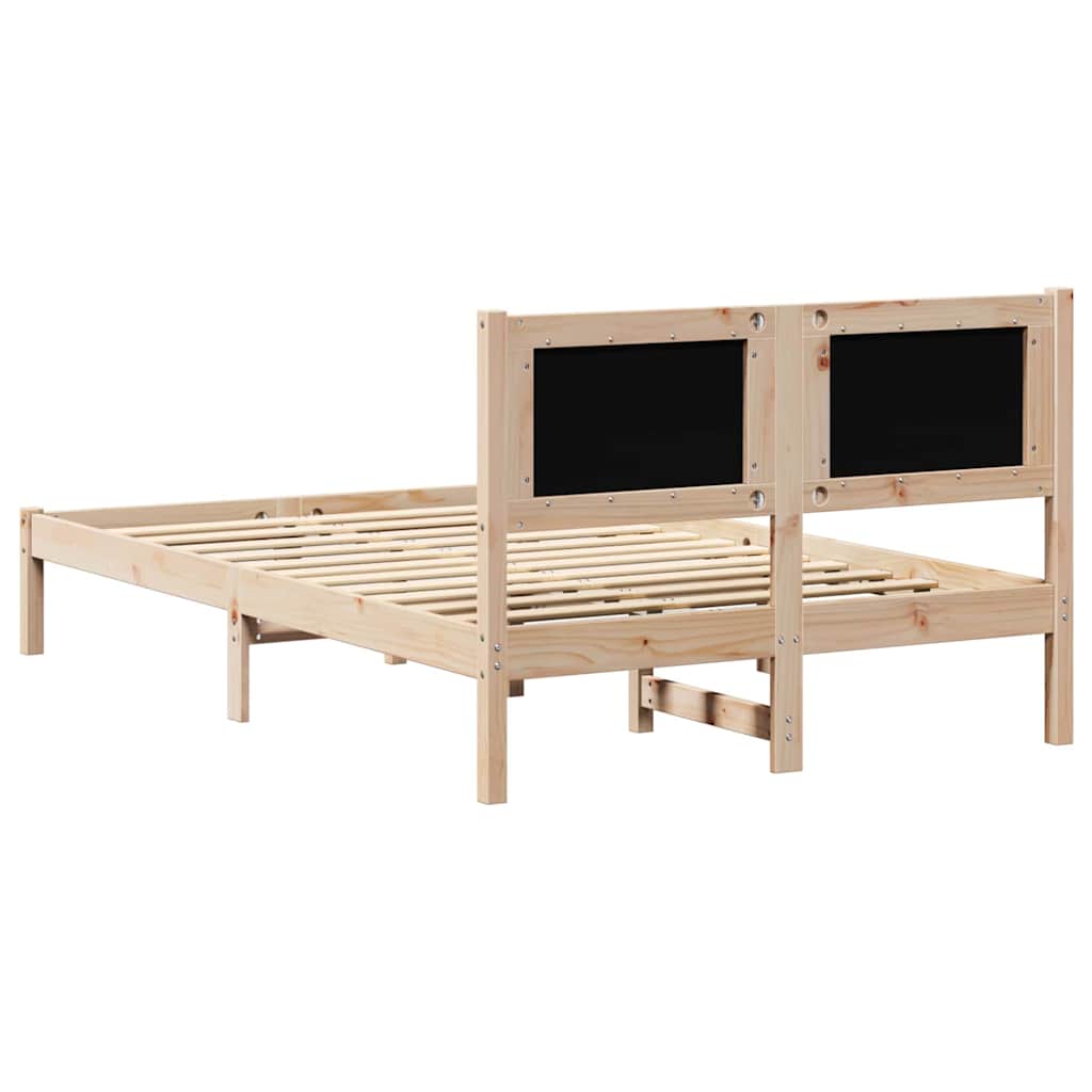 Sengestel med hovedgærde Gråbrun 120 x 200 cm Massiv fyrretræ
