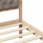 Sengestel med hovedgærde Gråbrun 140 x 190 cm Massiv fyrretræ