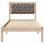 Sengestel med hovedgærde Gråbrun 75 x 190 cm Massiv fyrretræ