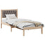 Sengestel med hovedgærde Gråbrun 75 x 190 cm Massiv fyrretræ