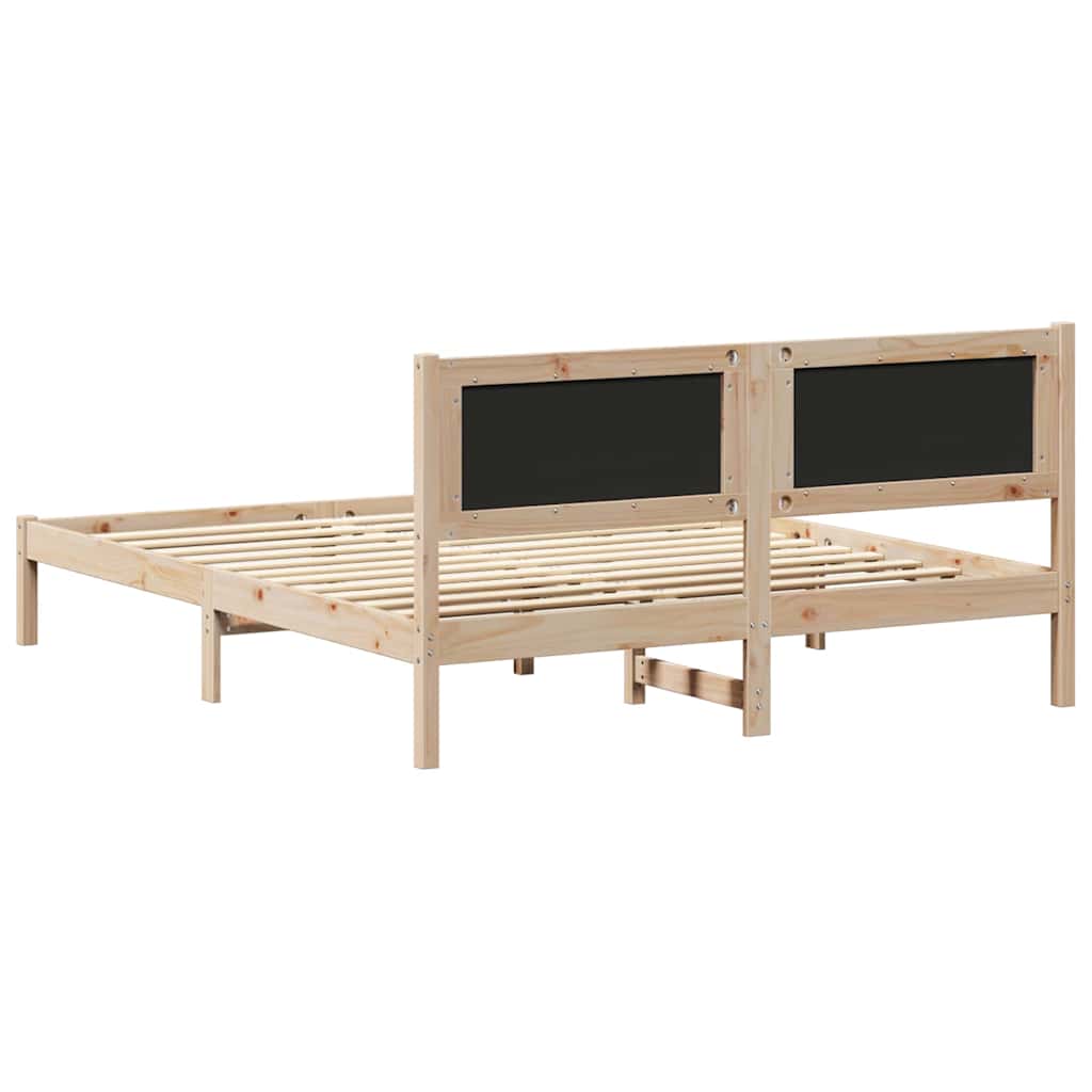 Sengestel med Polstret Hovedgavl Mørkegrå 150 x 200 cm