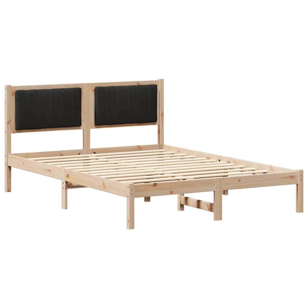 Sengestel med Polstret Hovedgavl Sort 140 x 200 cm