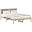Sengestel med Polstret Hovedgavl Gråbrun 140 x 200 cm