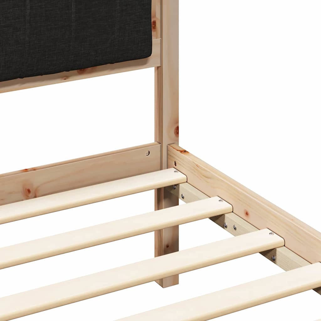 Sengestel med Polstret Hovedgavl Sort 140 x 190 cm