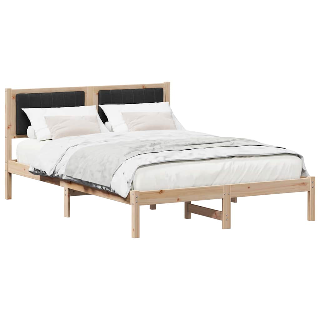 Sengestel med Polstret Hovedgavl Sort 140 x 190 cm