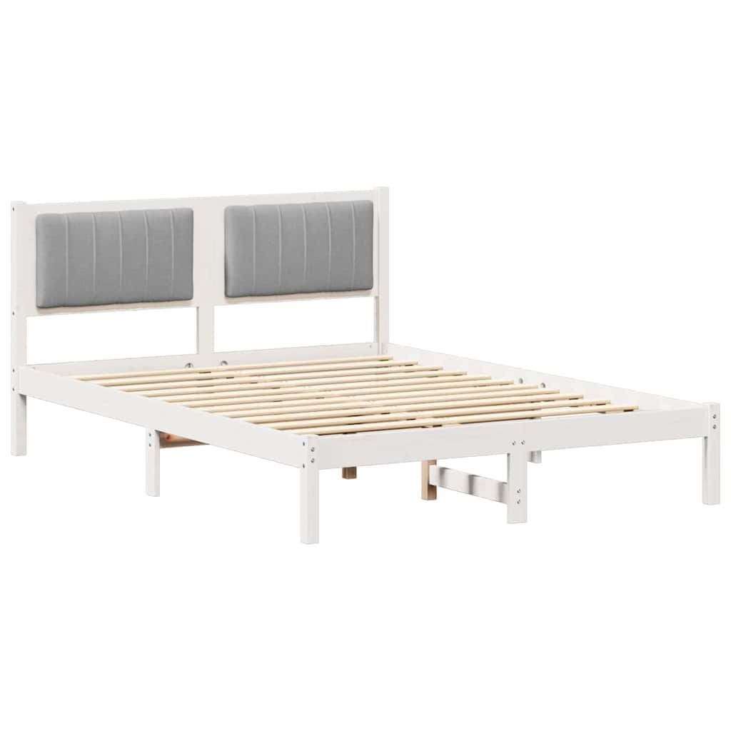 Sengestel med Polstret Hovedgavl Lysegrå 120 x 190 cm