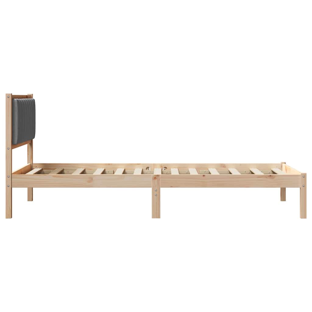 Sengestel med Polstret Hovedgavl Mørkegrå 100 x 200 cm