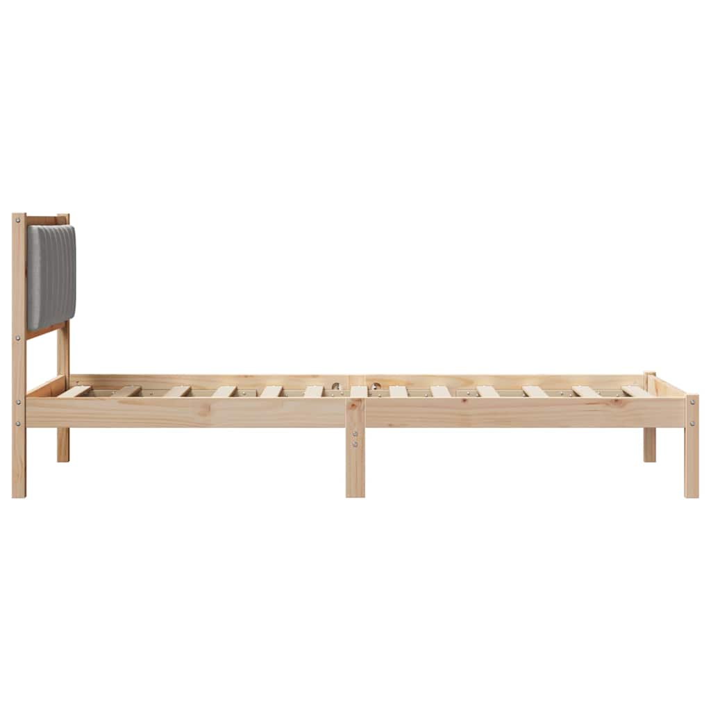 Sengestel med Polstret Hovedgavl Lysegrå 90 x 200 cm