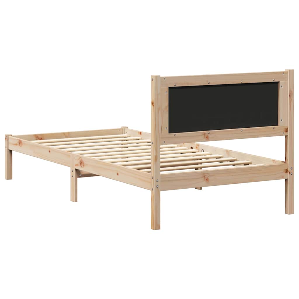 Sengestel med Polstret Hovedgavl Sort 90 x 200 cm