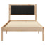 Sengestel med Polstret Hovedgavl Sort 90 x 200 cm