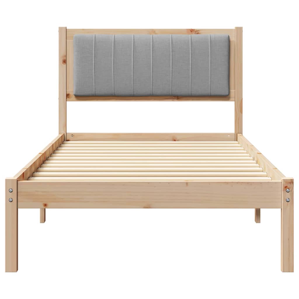 Sengestel med Polstret Hovedgavl Lysegrå 90 x 190 cm