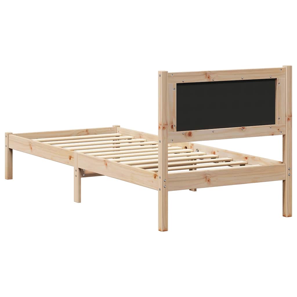 Sengestel med Polstret Hovedgavl Sort 75 x 190 cm