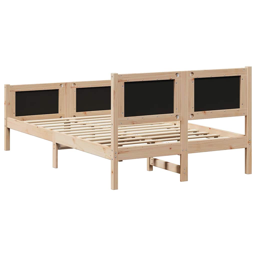 Sengestel med hovedgærde Sort 120 x 200 cm Stof