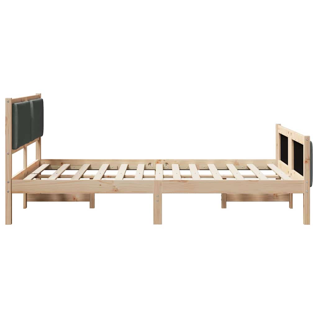 Sengestel med hovedgærde Mørkegrå 135 x 190 cm Stof