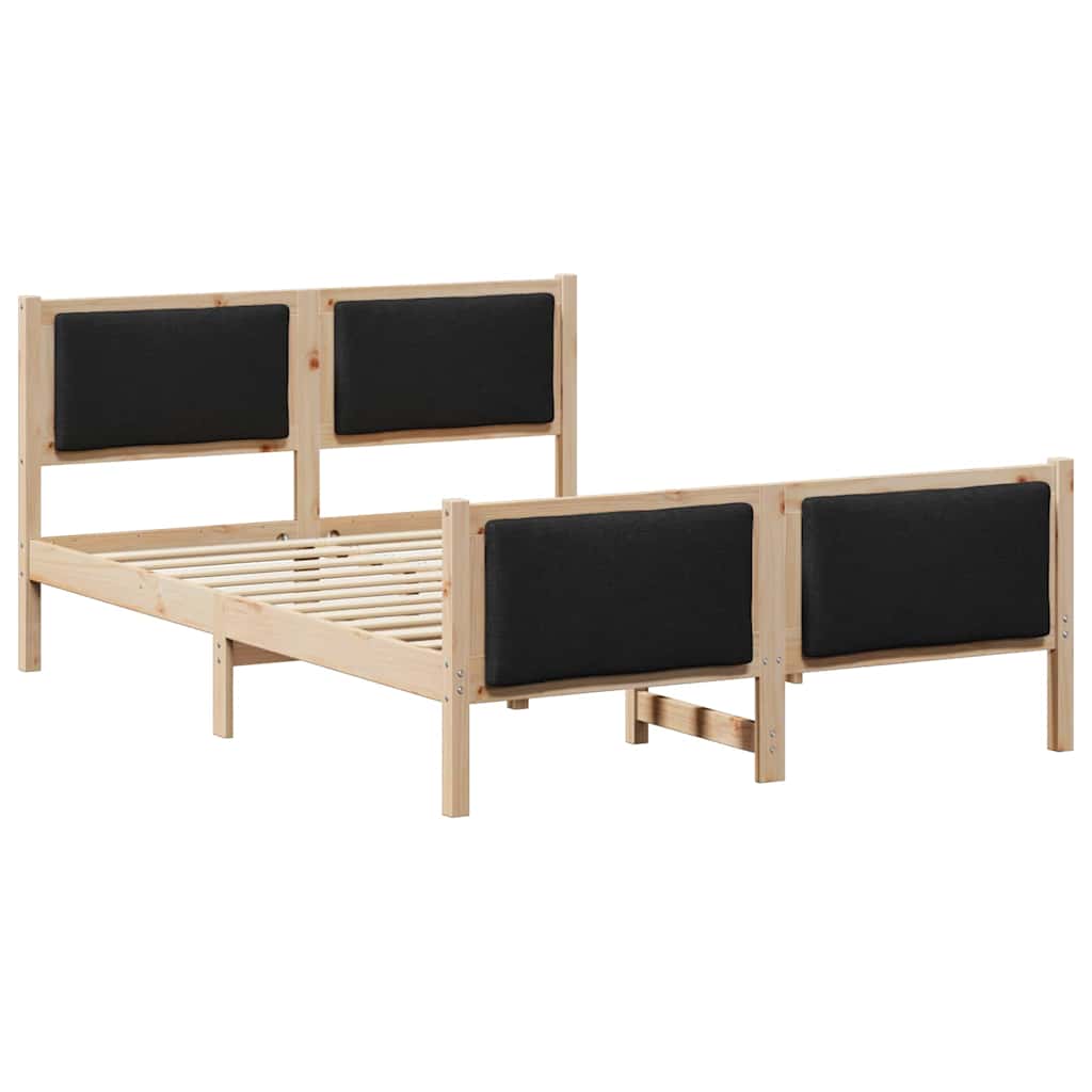 Sengestel med hovedgærde Sort 135 x 190 cm Stof