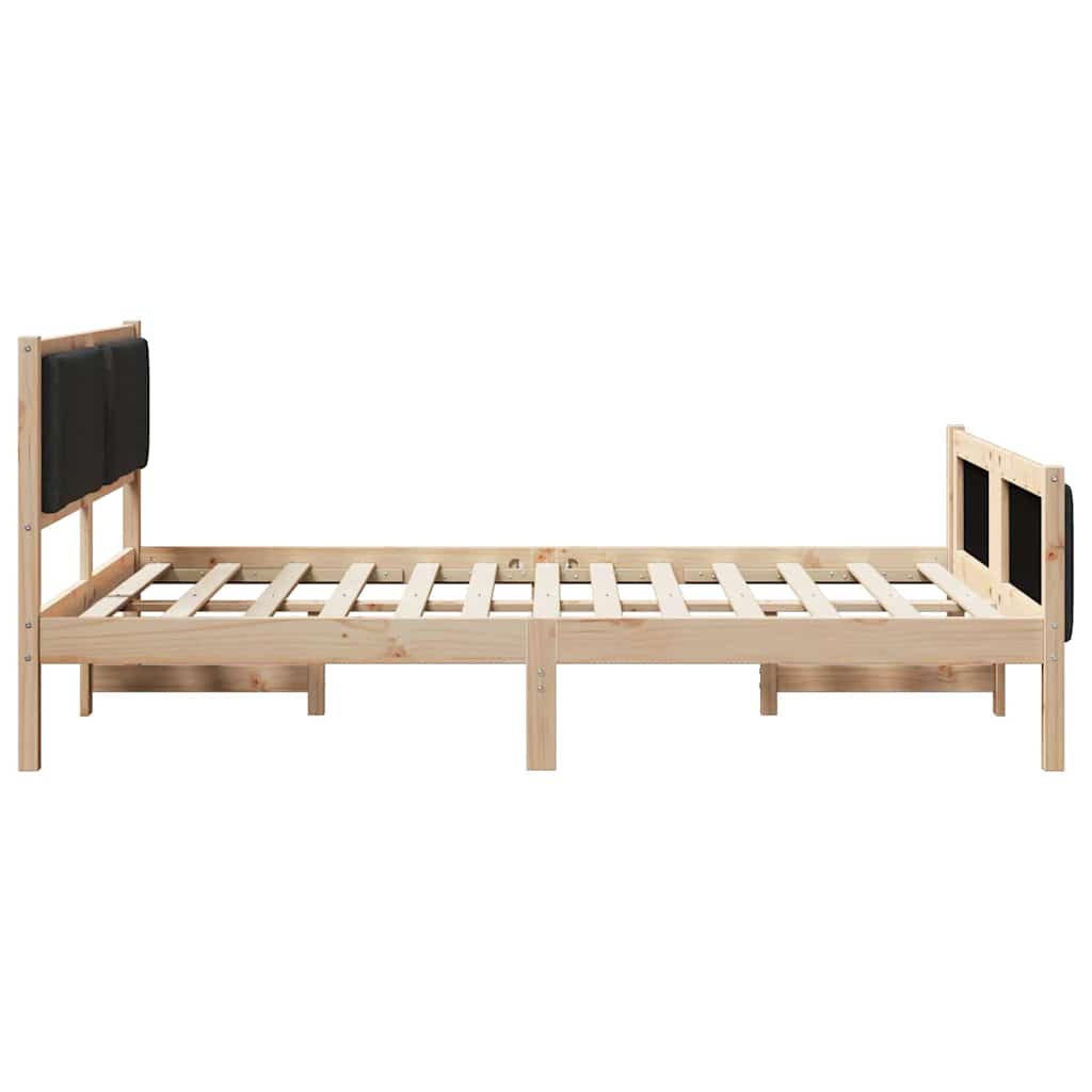 Sengestel med hovedgærde Sort 135 x 190 cm Stof