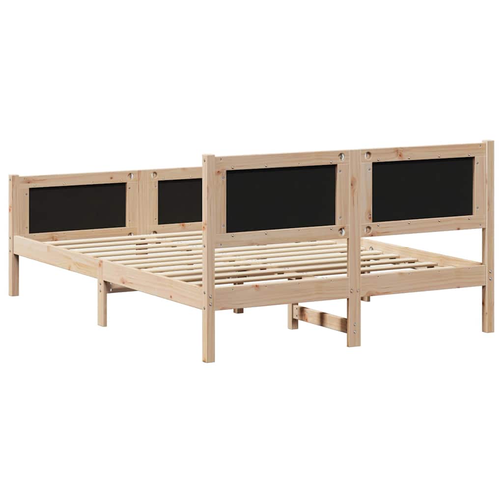 Sengestel med hovedgærde Gråbrun 135 x 190 cm Stof