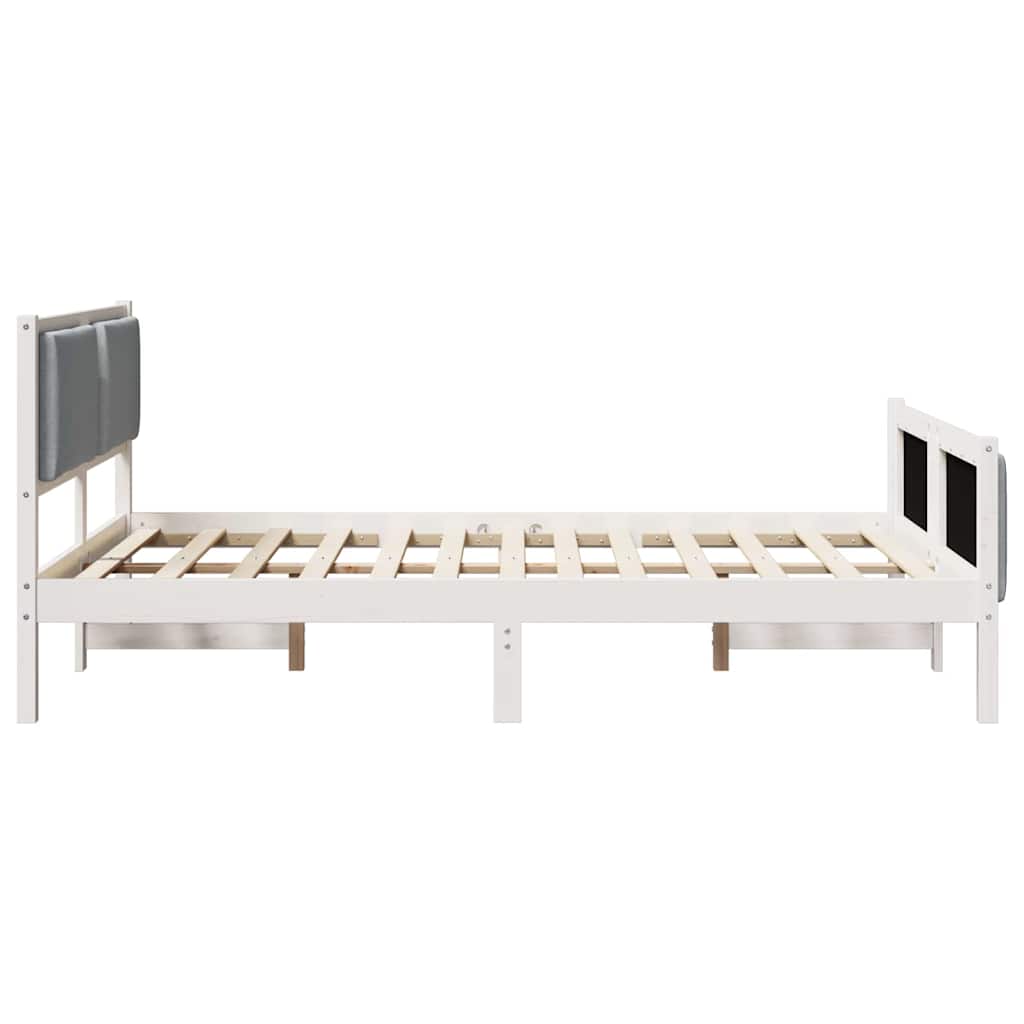 Sengestel med hovedgærde Lysegrå 135 x 190 cm Stof